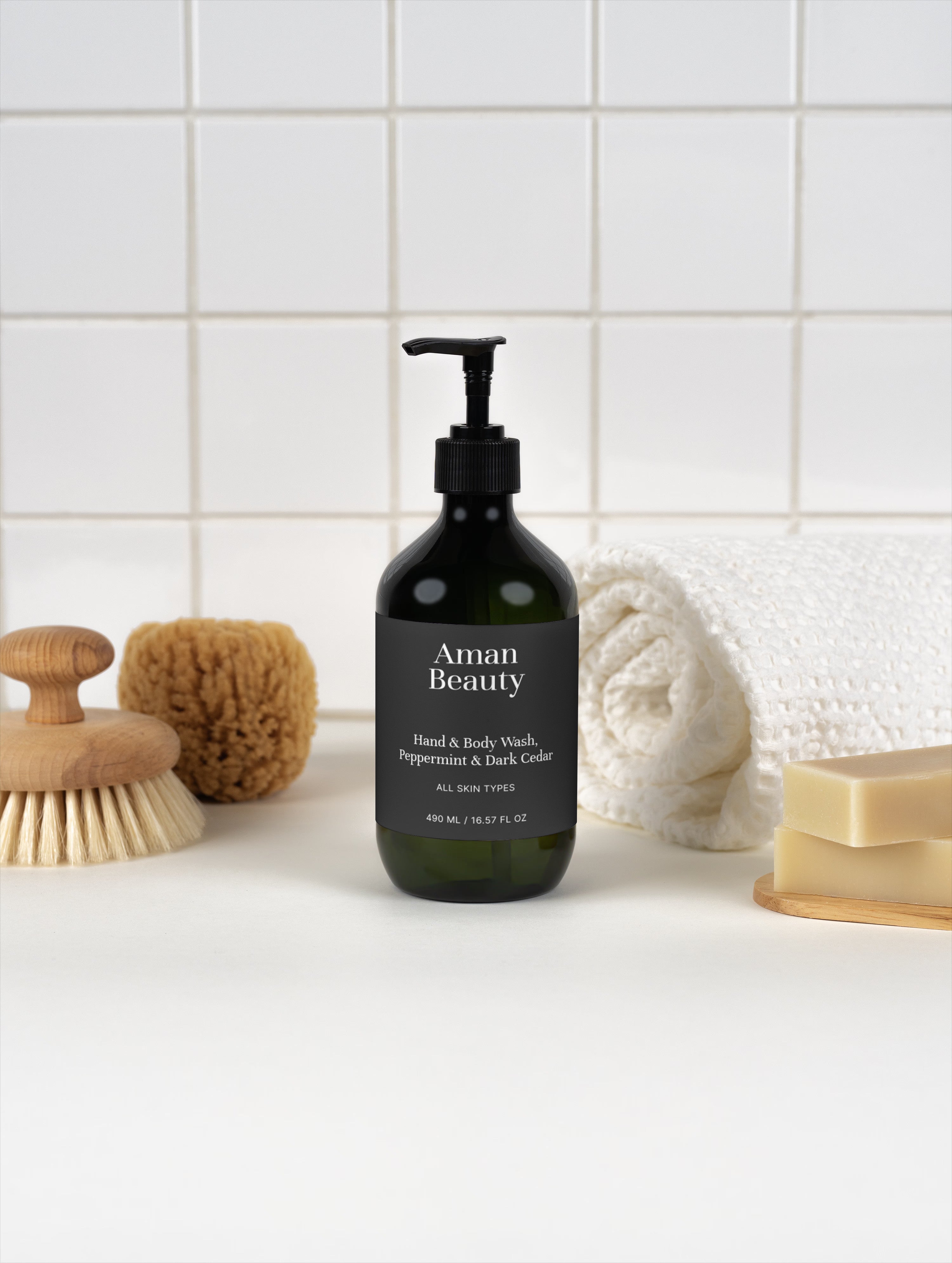 Hand & Body Wash, Peppermint & Dark Cedar