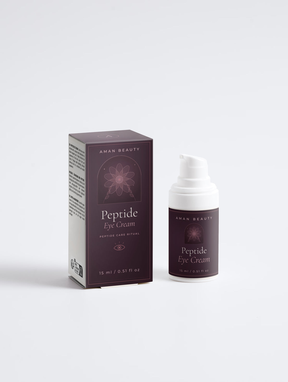 Peptide Eye Cream, 15 ml, Airless-Spender neben der Faltschachtel